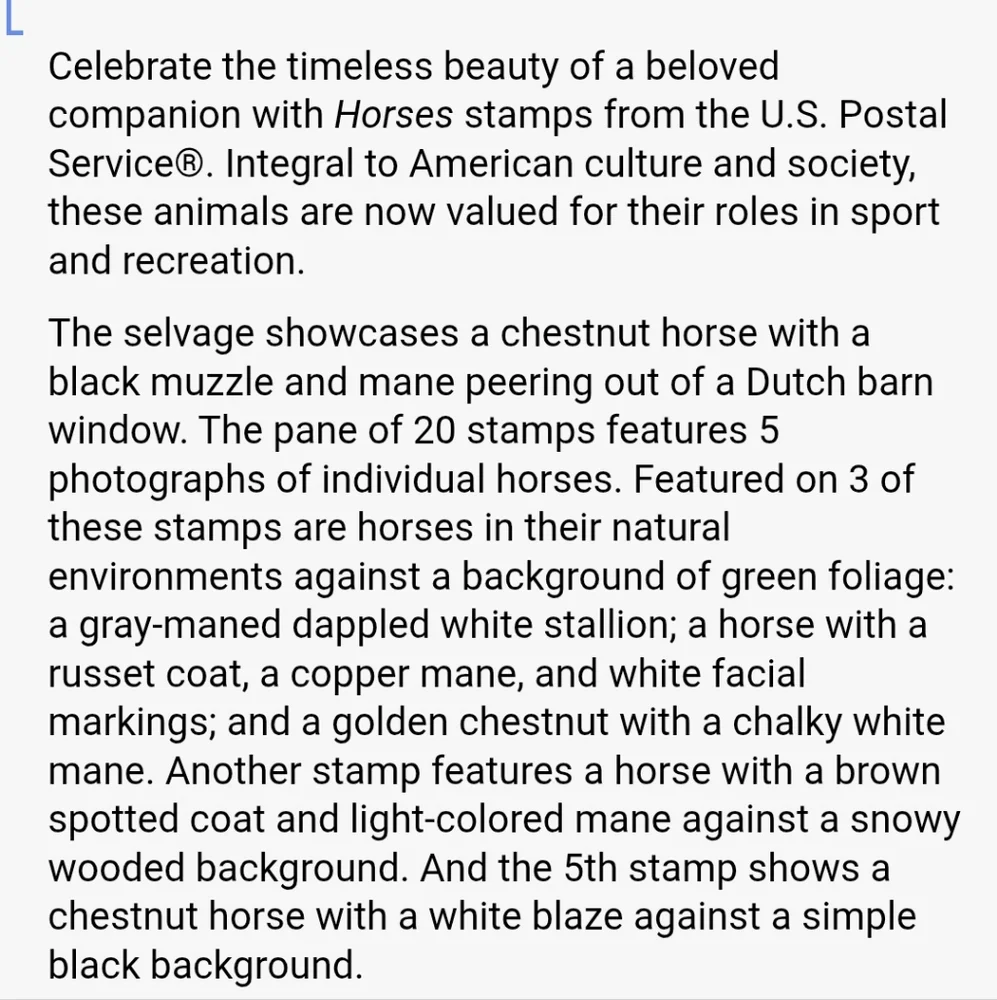 100 Horses 2024 Forever Postage Stamps US Postal USPS Equestrian‎ Riding Ponies